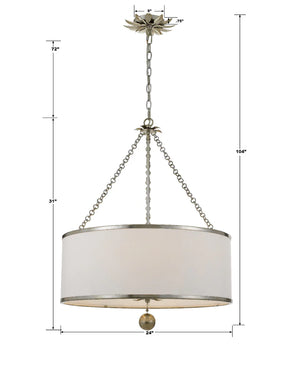 Laurel 14'' Three Light Chandelier, Antique Silver