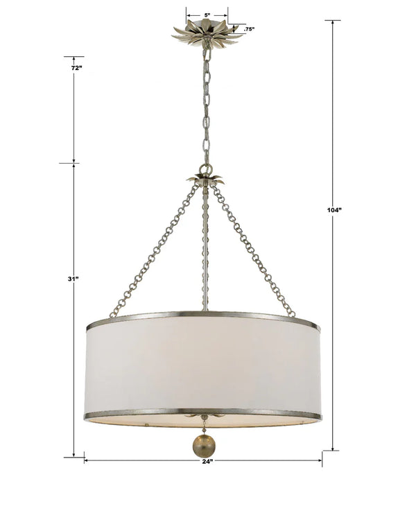 Laurel 14'' Three Light Chandelier, Antique Silver