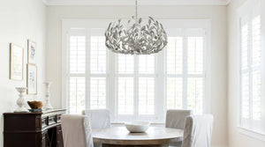 Laurel 27'' Six Light Chandelier, Antique Silver