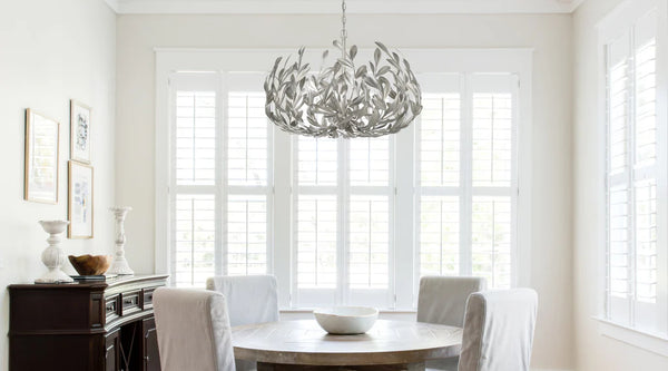 Laurel 27'' Six Light Chandelier, Antique Silver