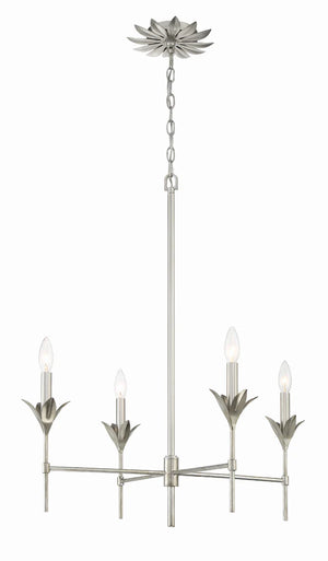 Laurel 28'' Four Light Chandelier, Antique Silver