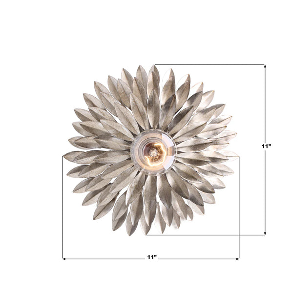 Laurel 11'' One Light Wall Sconce, Antique Silver