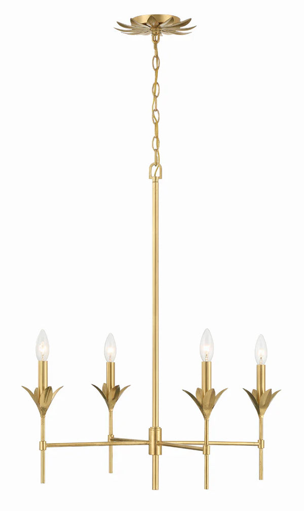 Laurel 28'' Four Light Chandelier, Antique Gold