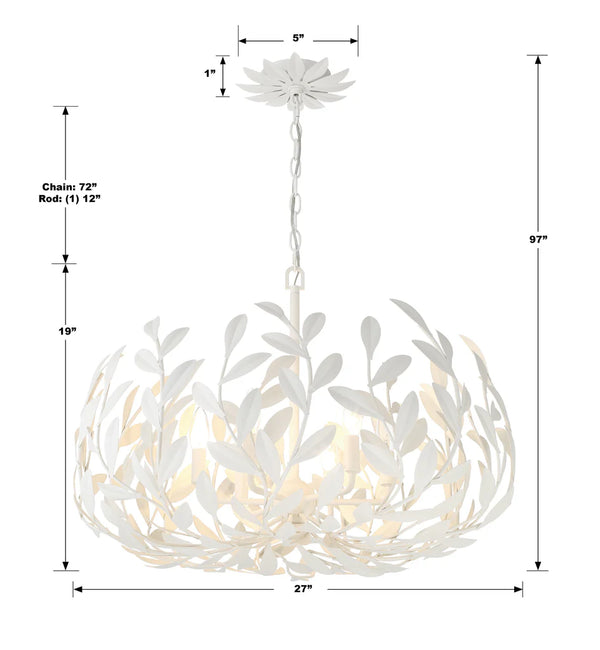 Laurel 27'' Six Light Chandelier, Matte White