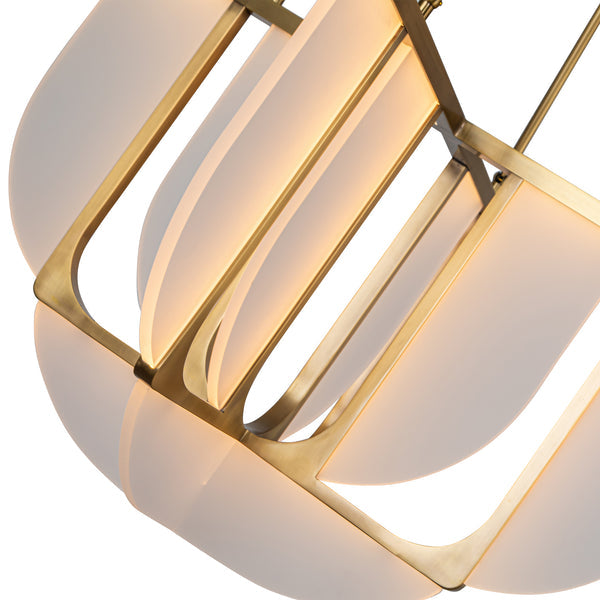 Filmore 30" LED Chandelier, Vintage Brass