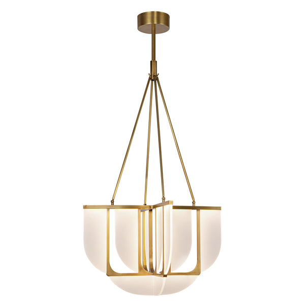 Filmore 30" LED Chandelier, Vintage Brass