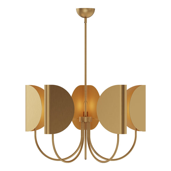 Sentaur 32" Five-Light Chandelier, Aged Gold