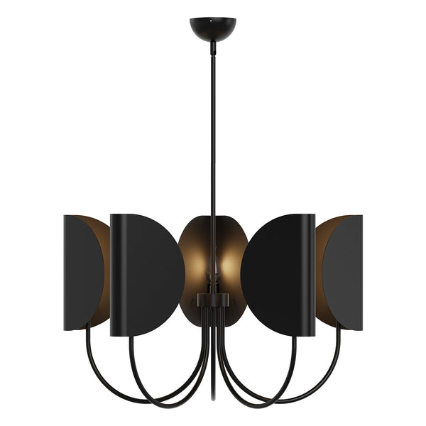 Sentaur 32" Five-Light Chandelier, Matte Black