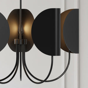Sentaur 32" Five-Light Chandelier, Matte Black