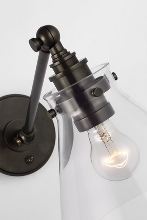 Parkington 8.5" LED Wall Sconce, Bronze and Clear Glass