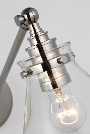 Parkington 8.5" LED Wall Sconce, Polished Nickel and Clear Glass