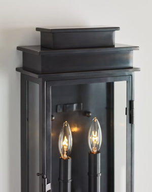 Linear Lantern 9" Two Light Wall Sconce, Bronze