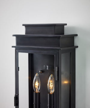 Linear Lantern 9" Two Light Wall Sconce, Bronze
