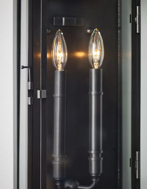 Linear Lantern 9" Two Light Wall Sconce, Bronze