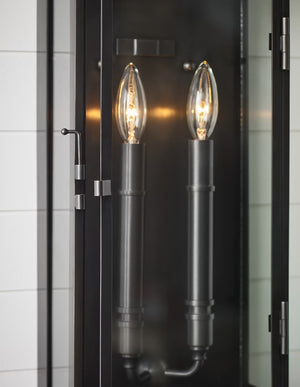 Linear Lantern 9" Two Light Wall Sconce, Bronze