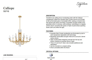 Calliope 27'' LED Chandelier, Soft Gold