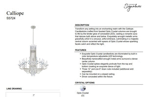Calliope 40'' LED Chandelier, Soft Silver
