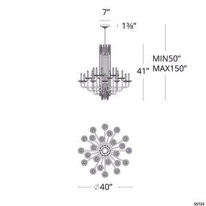 Calliope 27'' LED Chandelier, Soft Gold