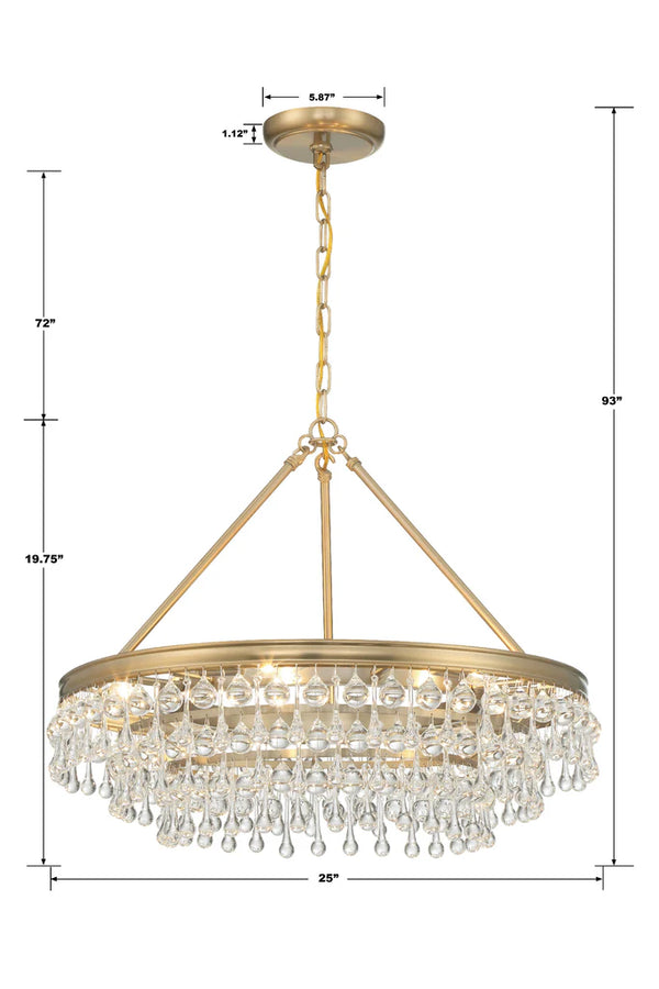 Bauble 25'' Six Light Chandelier, Gold