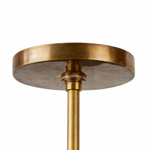Amelia 34" Three Lights Flush Mount, Vintage Brass