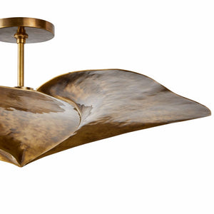 Amelia 34" Three Lights Flush Mount, Vintage Brass