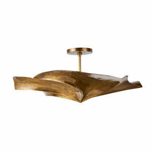 Amelia 34" Three Lights Flush Mount, Vintage Brass