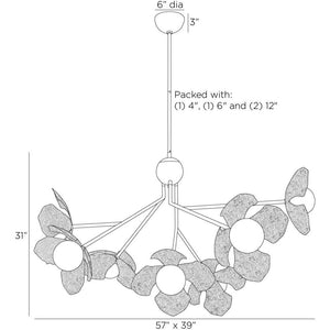Ardenyx 57" Seven Lights Chandelier, Antique Brass