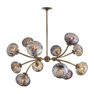 Thorneva 39" Twelve Lights Chandelier, Vintage Brass