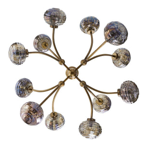 Thorneva 39" Twelve Lights Chandelier, Vintage Brass