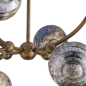 Thorneva 39" Twelve Lights Chandelier, Vintage Brass