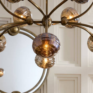 Thorneva 39" Twelve Lights Chandelier, Vintage Brass