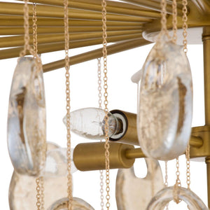 Aureth 32" Eight Lights Chandelier, Amber - Glass