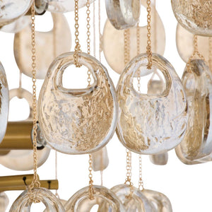 Aureth 32" Eight Lights Chandelier, Amber - Glass
