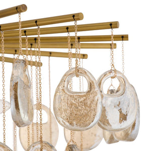 Aureth 32" Eight Lights Chandelier, Amber - Glass