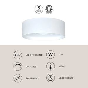 Toribi 5" LED Outdoor Ceiling Light, White