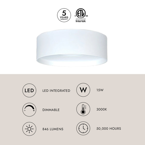 Porter 5" LED Outdoor Ceiling Light, White