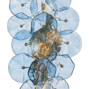 Astrid 23" Four Light Sconce, Aged Brass / Blue