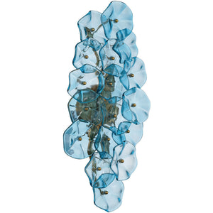 Astrid 23" Four Light Sconce, Aged Brass / Blue