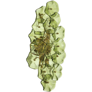 Astrid 23" Four Light Sconce, Aged Brass / Green