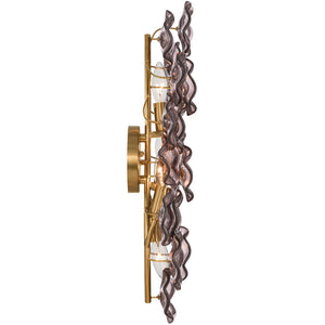 Astrid 23" Four Light Sconce, Aged Brass / Purple