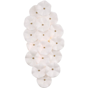 Astrid 23" Four Light Sconce, Aged Brass / White