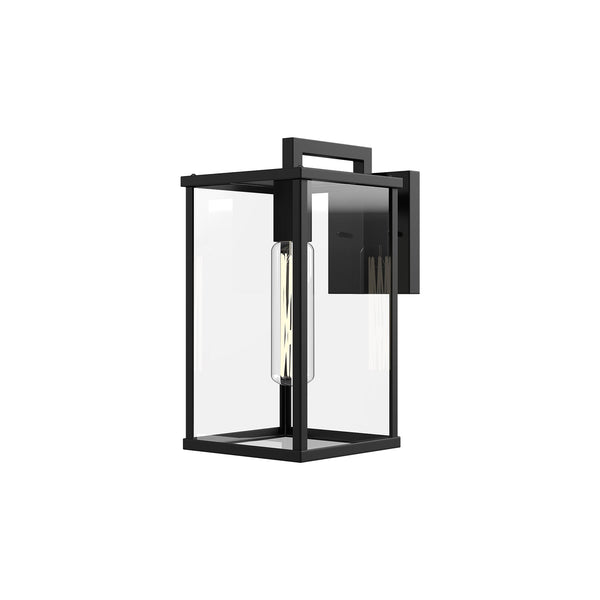 Southworth 12" Outdoor Wall Light, Clear Glass/Textured Black