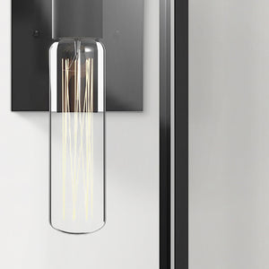 Southworth 12" Outdoor Wall Light, Clear Glass/Textured Black