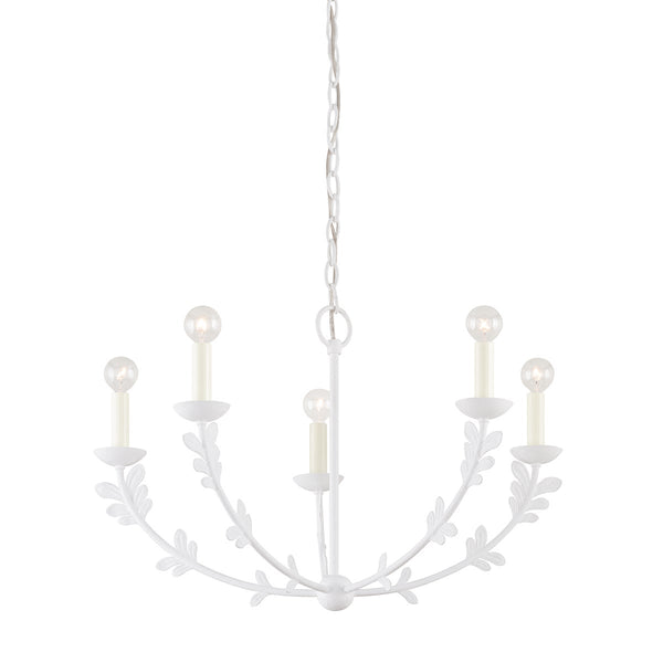 Mirani 28" Five Lights Chandelier, Gesso White