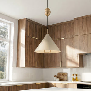 Lyan 18" One Light Pendant, Patina Brass