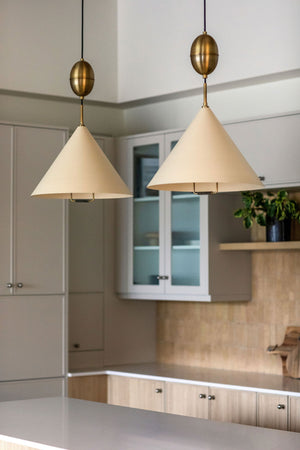 Lyan 18" One Light Pendant, Patina Brass