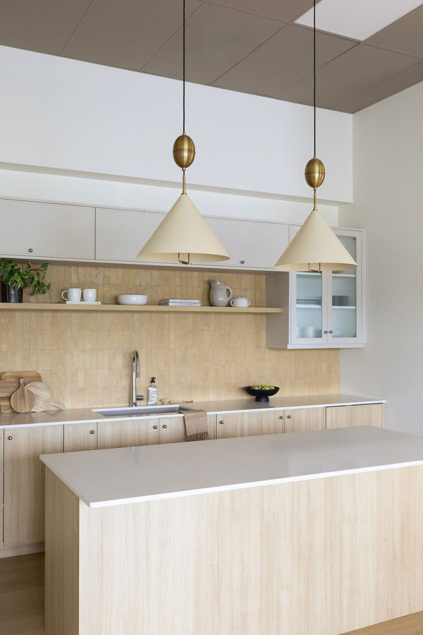 Lyan 18" One Light Pendant, Patina Brass