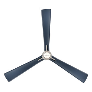 Pelagos 65" LED Smart Indoor/Outdoor Ceiling Fan, Brushed Nickel Wet With Navy Blades