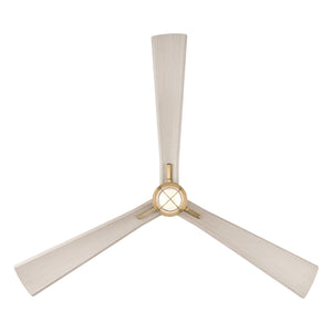 Pelagos 65" LED Smart Indoor/Outdoor Ceiling Fan, Legacy Brass With Warm Coastal Driftwood Blades
