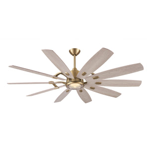 Hearthfield 65" One Light Smart Ceiling Fan, Legacy Brass
